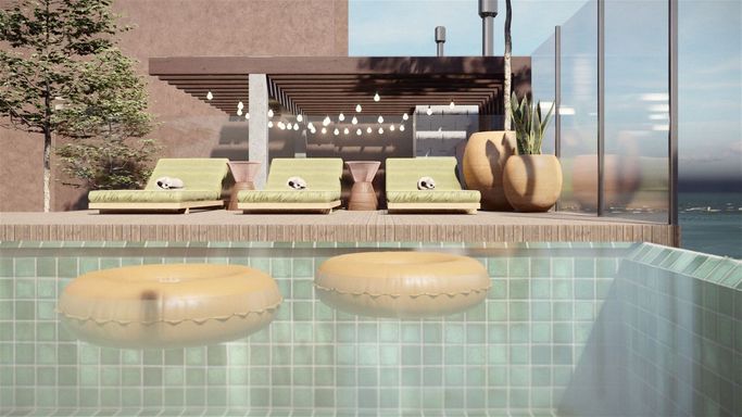 Piscina com vista panorâmica