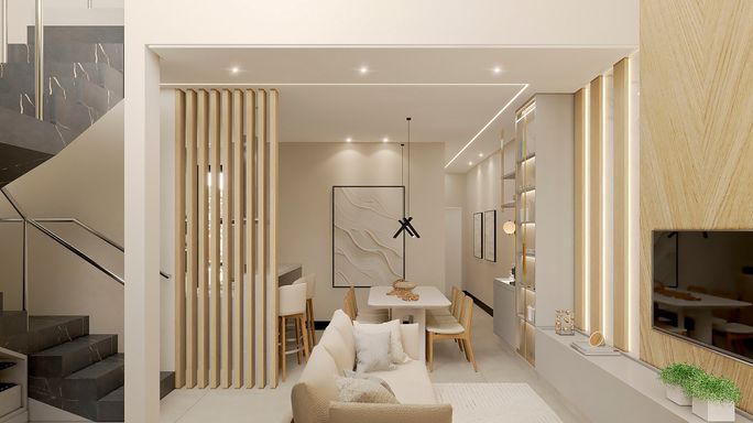 Living - Sobrado à Venda, Rua Tibagi, Campos do Iguaçu, Foz do Iguaçu.