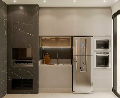 Cozinha - Sobrado à Venda, Rua Tibagi, Campos do Iguaçu, Foz do Iguaçu.