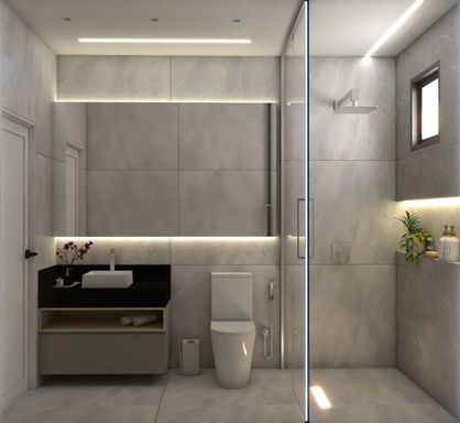 Banheiro Social - Sobrado à Venda, Rua Tibagi, Campos do Iguaçu, Foz do Iguaçu.