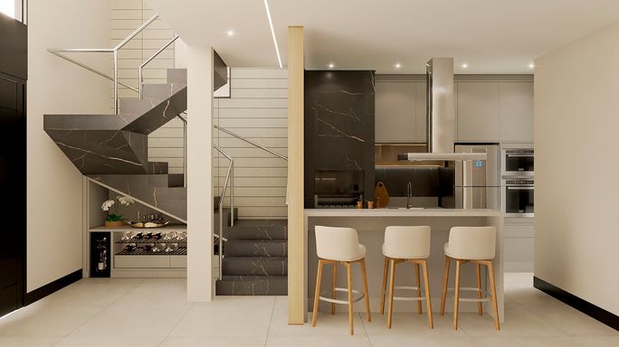 Cozinha - Sobrado à Venda, Rua Tibagi, Campos do Iguaçu, Foz do Iguaçu.