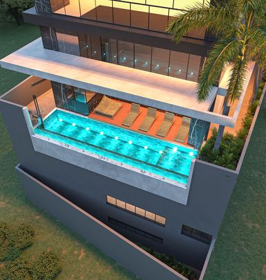 Villa Marrufe -  Vista piscina borda infinita