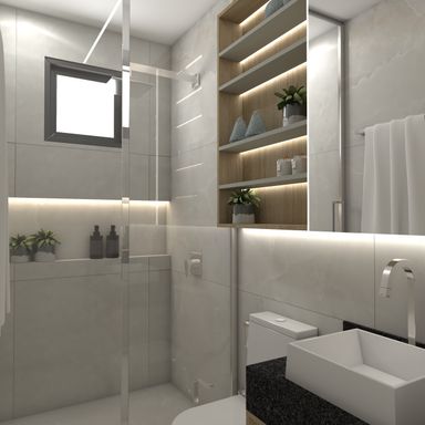 Banheiro Suíte Master - Sobrado à Venda, Rua Tibagi, Campos do Iguaçu, Foz do Iguaçu.