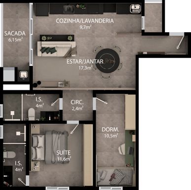 Planta Final 1, 3, 4 e 6 - Edifício Residencial Novo Horizonte