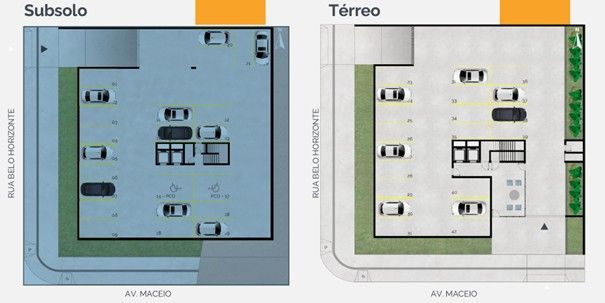 Garagem Subsolo e Térreo - Edifício Residencial Novo Horizonte