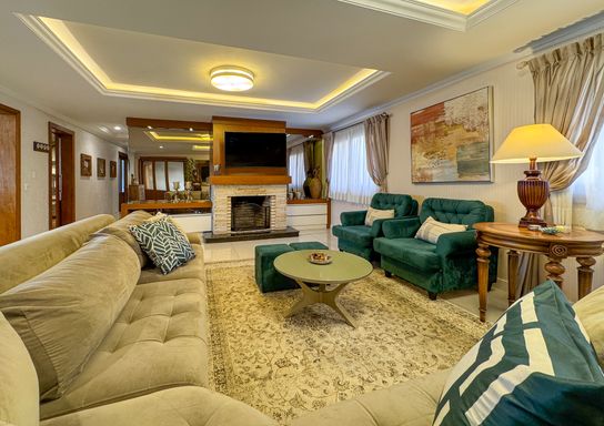 sala de estar com lareira