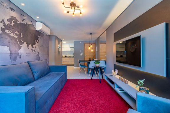 Sala de estar e jantar integradas