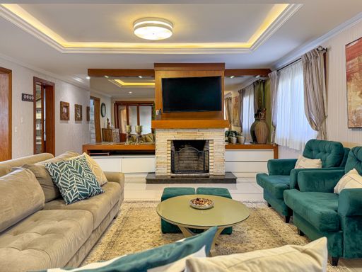 sala de estar com lareira