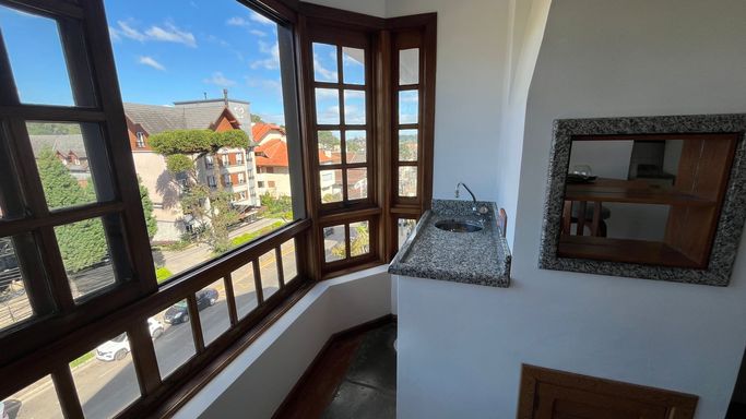 Pia de apoio para a churrasqueira