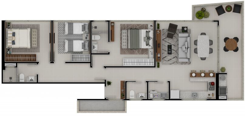 Planta Apartamento Ilhas do Itacolomi