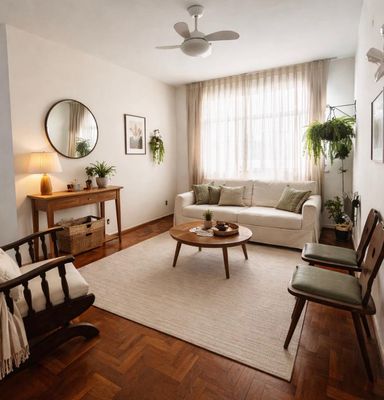 Sala com inspiração de decoração