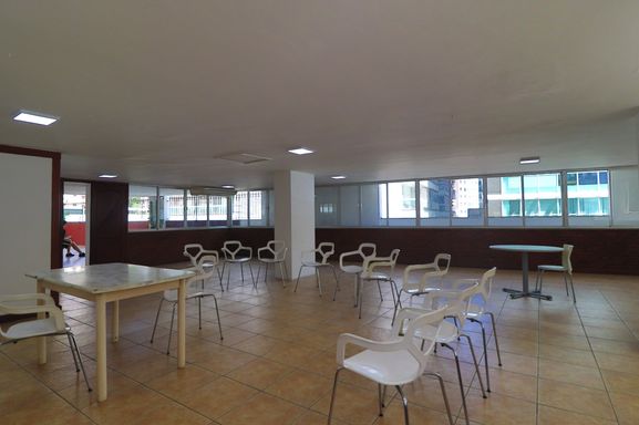Salão de festas fechado