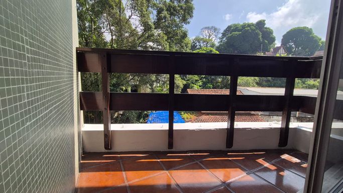 Varanda com vista para o verde