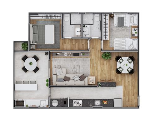 planta final 2: 2 dorm, 1 suíte