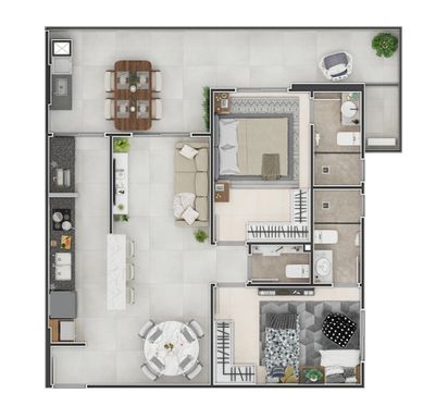 Final 4 - Apartamento com 02 suítes, 86 m²
