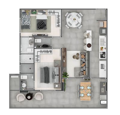 Final 1 -  Apartamento com 02 suítes, 87 m²