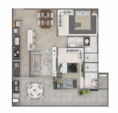 Final 2 - Apartamento com 02 suítes, 86 m²