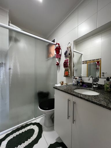 Banheiro social do apartamento do Edifício Moutonnée Residence