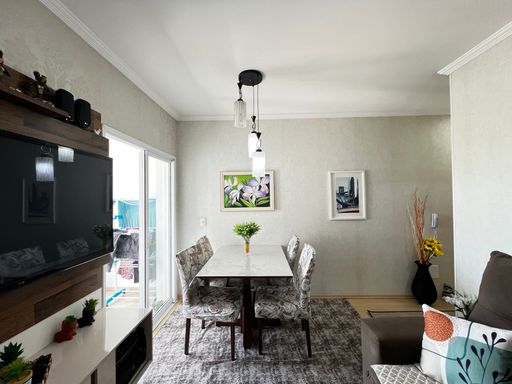 Sala do apartamento do Edifício Moutonnée Residence