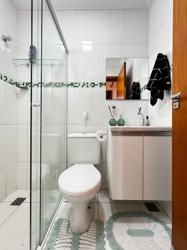 Banheiro social do apartamento à venda na Rua Ricieri Scachetti, em Indaiatuba/SP