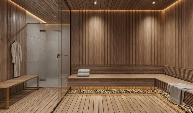 Sauna do Edifício Infinity Salto, em Salto/SP