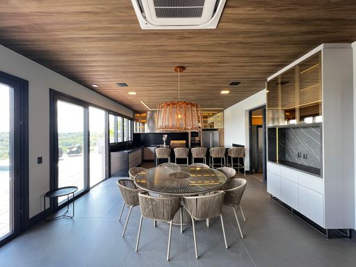 Área gourmet da Mansão à venda no Campo de Toscana, em Vinhedo-SP