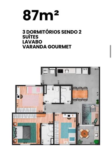 Planta Apartamento à venda no Ilhas do Mediterrâneo, em Itu/SP