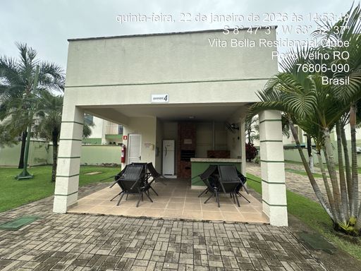 Quiosque com churrasqueira no Condomínio Vita Bella em Porto Velho RO, ideal para momentos de lazer e confraternização.