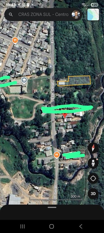 Vista aérea do terreno