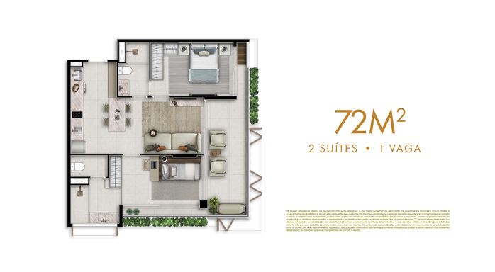 Planta 72m²