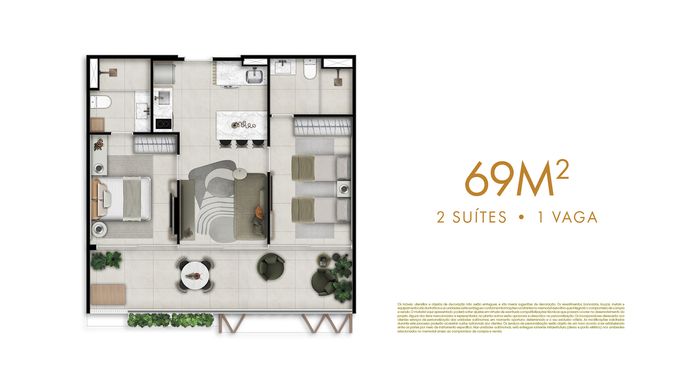 Planta 69m²