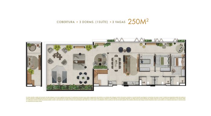 Planta Cobertura 250m²