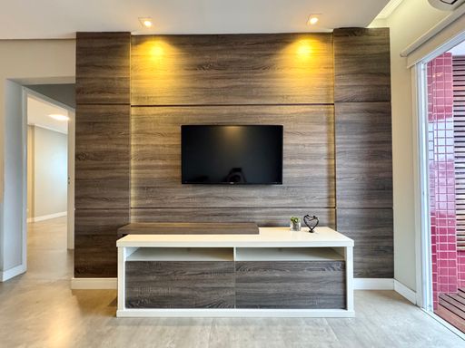 painel com led e iluminação indireta