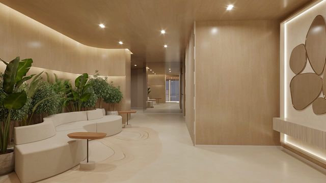 Perspectiva do hall de entrada