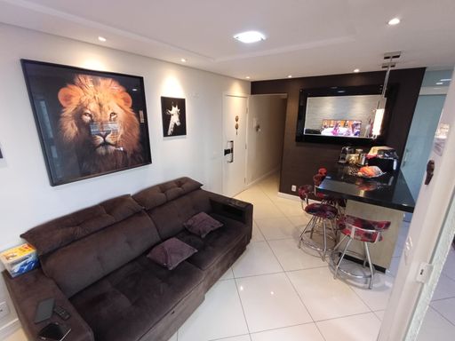 sala semi integrada a cozinha padrão americana