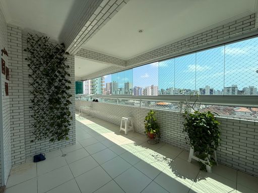 ampla varanda gourmet envidraçada com churrasqueira a carvão, tela de proteção e vista livre