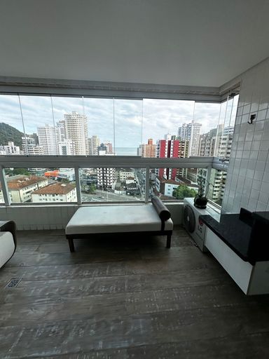 varanda gourmet envidraçada com vista mar privilegiada