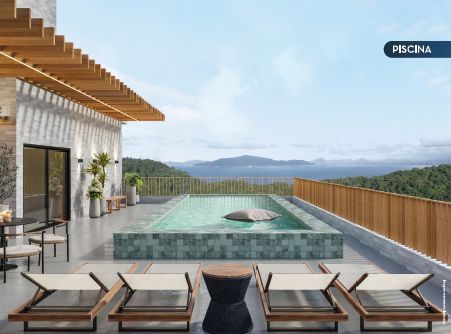 Perspectiva da piscina