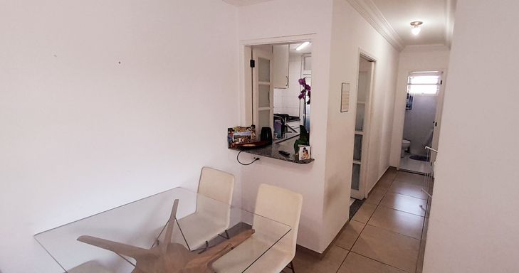 sala de jantar semi integrada a cozinha