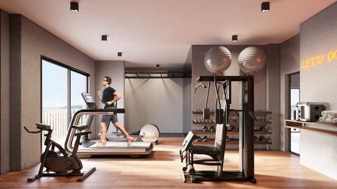 Fotos ilustrativas do espaço fitness