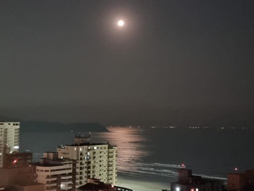 vista mar noturna privilegiada da varanda gourmet, andar alto