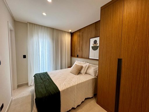 suíte com acesso a varanda gourmet e móveis planejados de primeiríssima qualidade