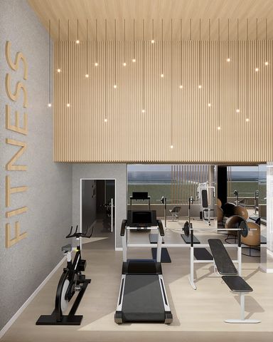 Perspectiva do espaço fitness