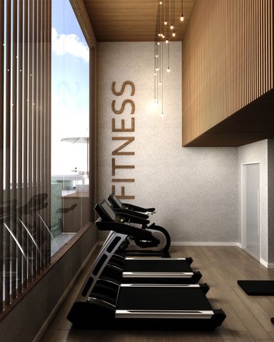 Perspectiva do espaço fitness