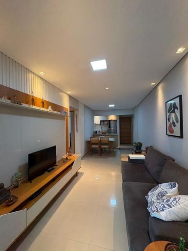 sala ampla 2 ambientes com teto rebaixado semi integrada a cozinha