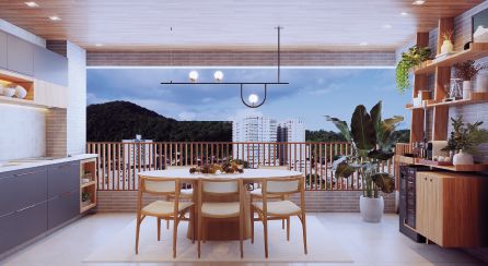 Perspectiva da varanda gourmet