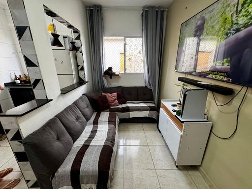 sala arejada semi integrada a cozinha