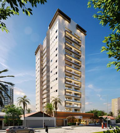 Pespectiva da Fachada do Residencial House Garden