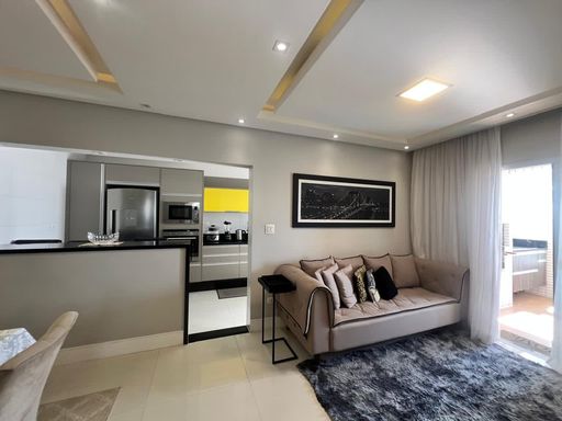 sala ampla 2 ambientes com sistema de iluminação diferenciada, teto rebaixado e acesso a varanda gourmet