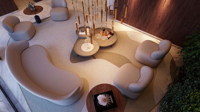 Pespectiva do Hall do Residencial House Garden